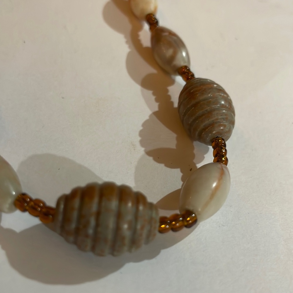 Botswana Agate Necklace, hugging the neck style.